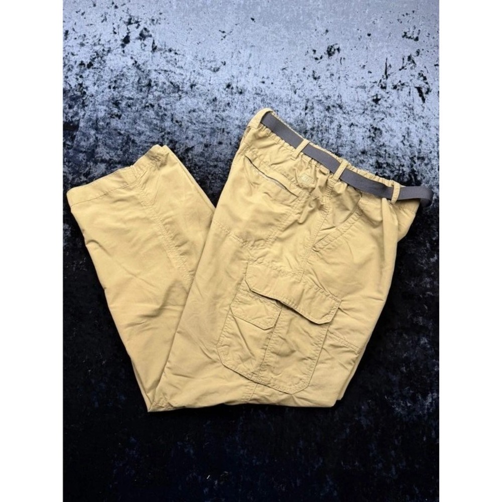 REI Men's L 30L Tan Nylon Cargo Hiking Pants Belted Lightweight Outdoor